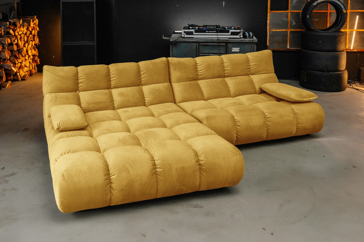 KAWOLA Sofa VIVIEN Ecksofa Velvet curry