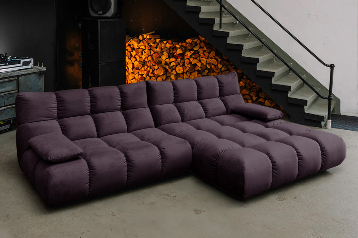 KAWOLA Sofa VIVIEN Ecksofa Velvet purple