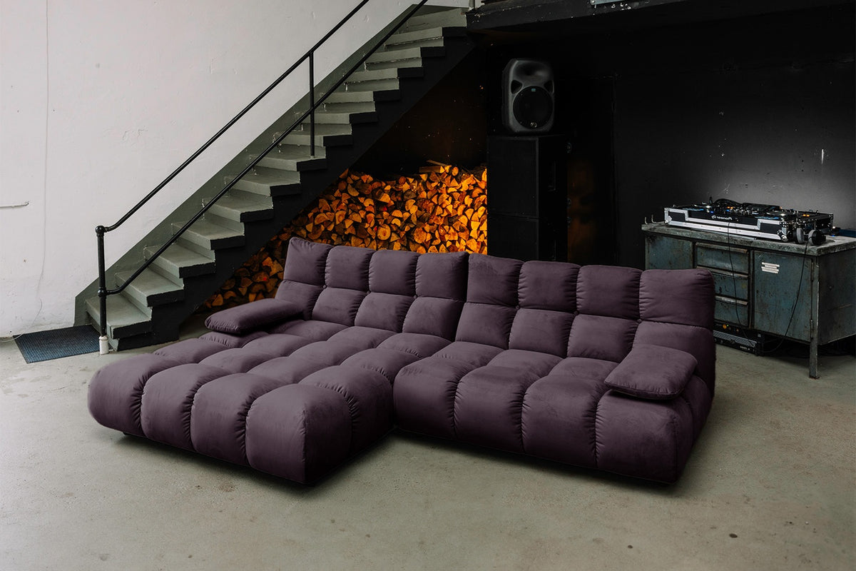 KAWOLA Sofa VIVIEN Ecksofa Velvet purple, Links