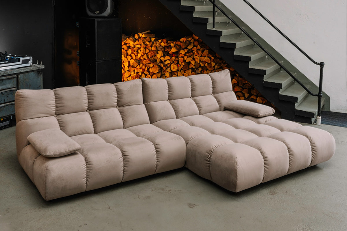 KAWOLA Sofa VIVIEN Ecksofa Velvet sand