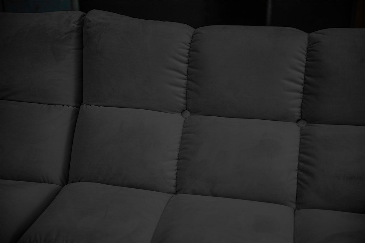 KAWOLA Sofa VIVIEN Ecksofa Velvet schwarz