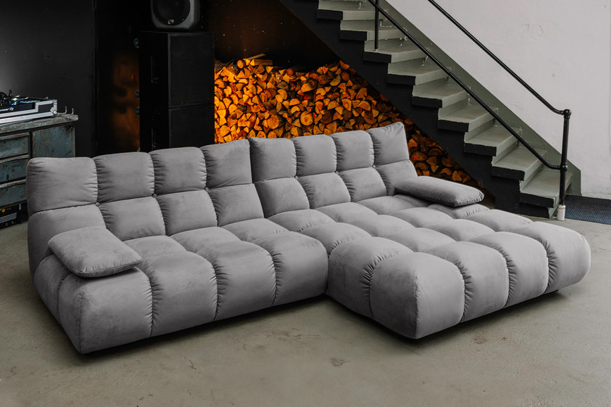 KAWOLA Sofa VIVIEN Ecksofa Velvet stone