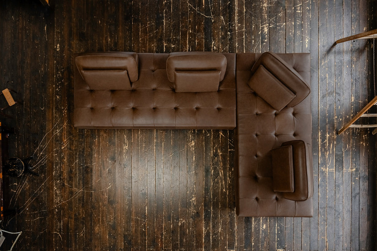 KAWOLA Sofa WIOLO Ecksofa Leder dunkelbraun