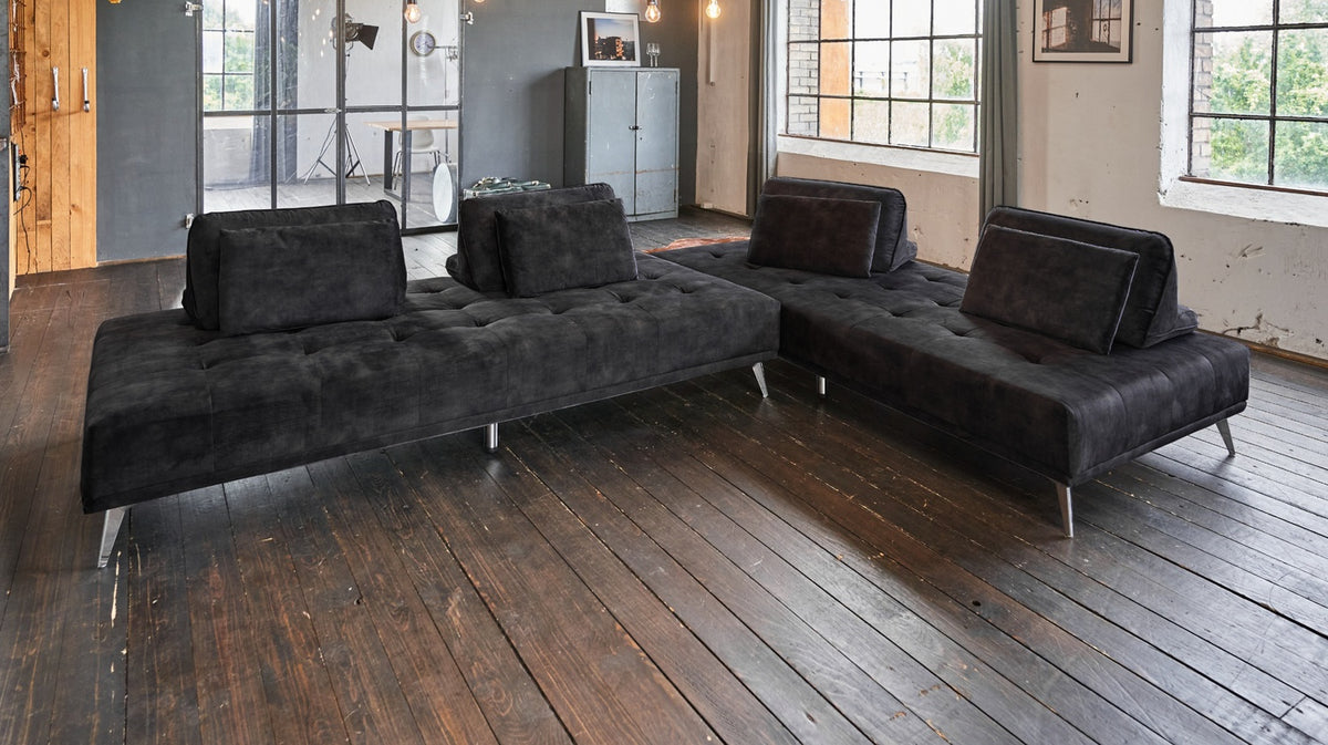 KAWOLA Sofa WIOLO Ecksofa velvet anthrazit