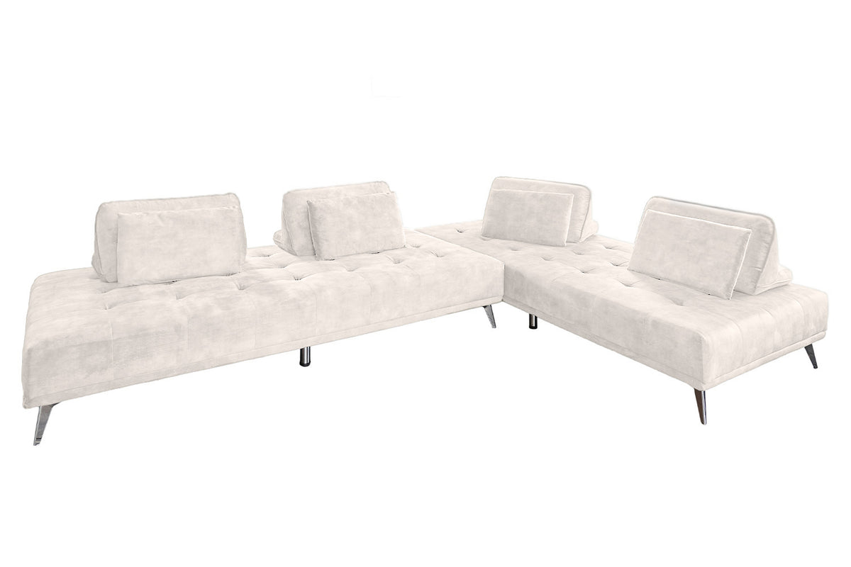 KAWOLA Sofa WIOLO Ecksofa velvet cremeweiß