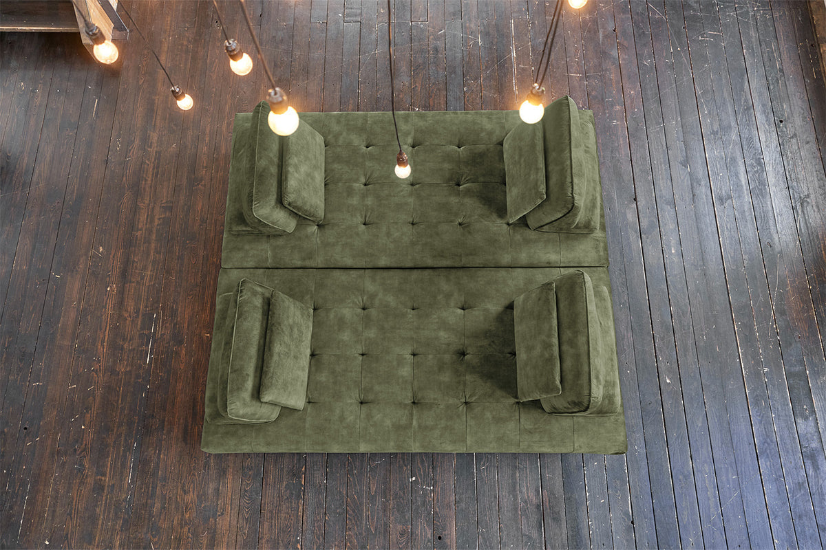 KAWOLA Sofa WIOLO Ecksofa velvet moosgrün