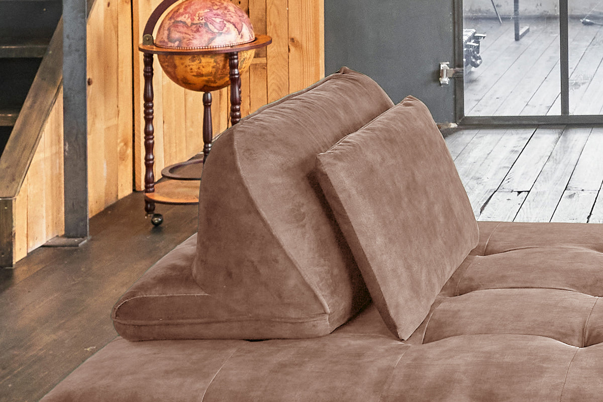 KAWOLA Sofa WIOLO Schlafsofa Daybed velvet taupe