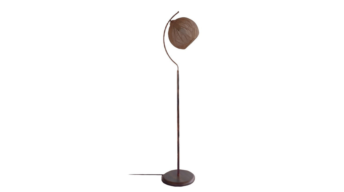 KAWOLA Stehlampe VESUVIA Jute vintage bronze