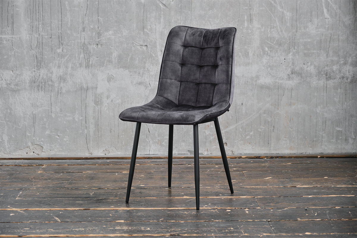 KAWOLA Stuhl CLARA Esszimmerstuhl Velvet anthrazit