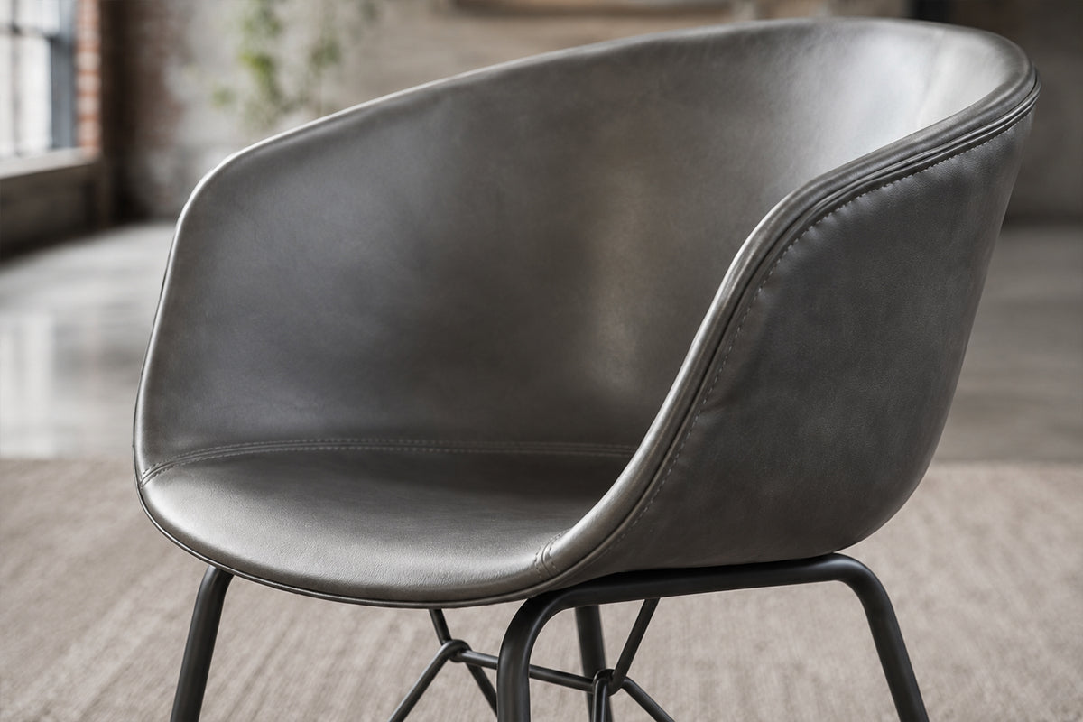KAWOLA Stuhl DANI Esszimmerstuhl Vierfuß Kunstleder grau