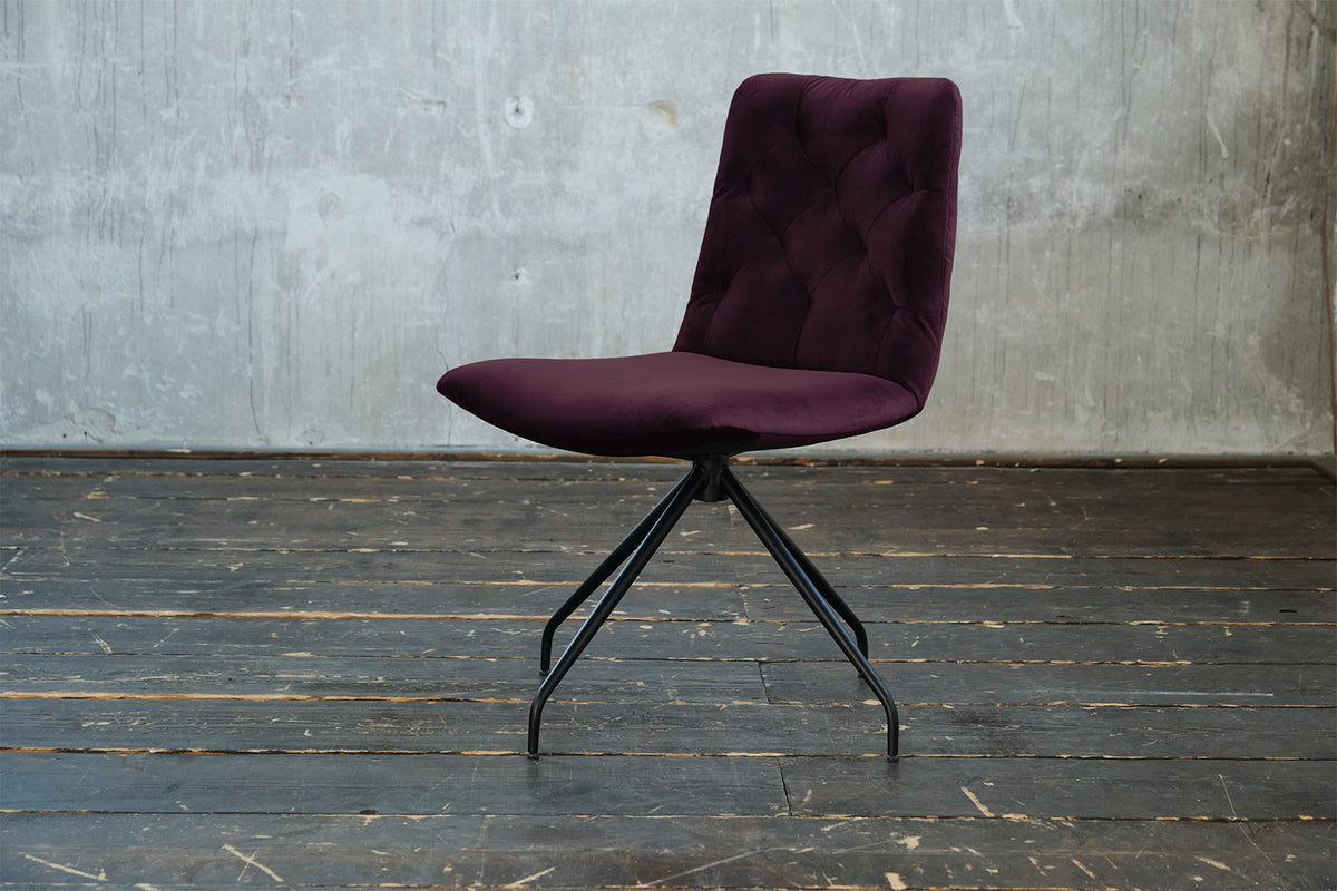 KAWOLA Stuhl NEW CHARME Drehstuhl Esszimmerstuhl Velvet purple