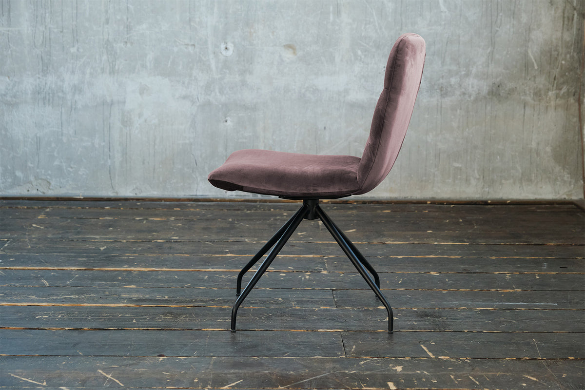 KAWOLA Stuhl NEW CHARME Drehstuhl Esszimmerstuhl Velvet roségrau