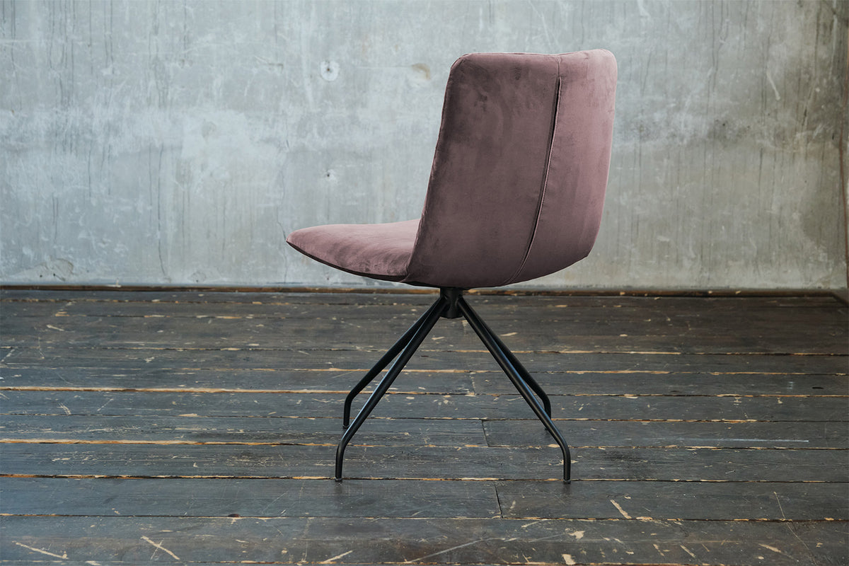 KAWOLA Stuhl NEW CHARME Drehstuhl Esszimmerstuhl Velvet roségrau