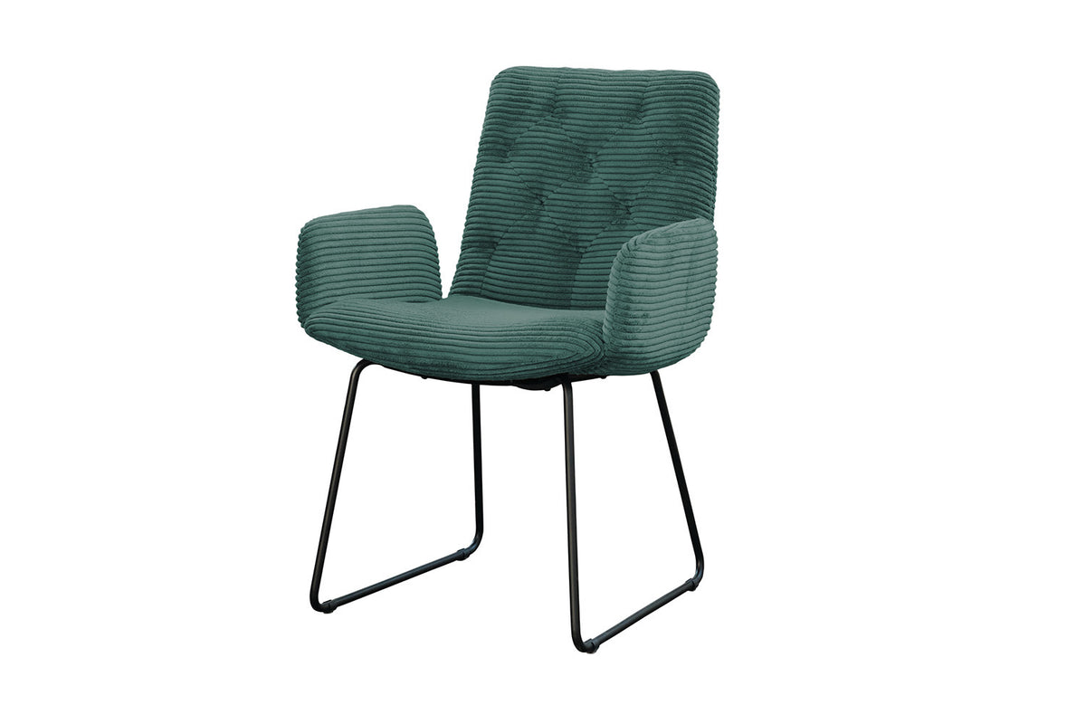 KAWOLA Stuhl NEW CHARME Esszimmersessel Cord smaragd
