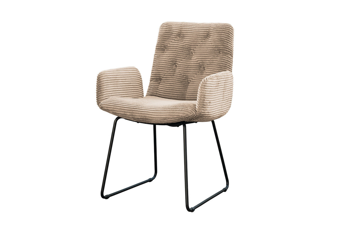 KAWOLA Stuhl NEW CHARME Esszimmersessel Cord taupe