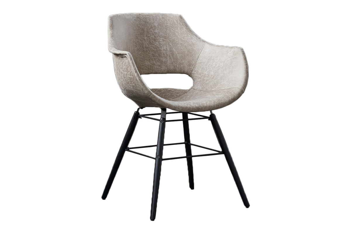 KAWOLA Stuhl "ZAJA Square" Esszimmerstuhl Microfaser creme
