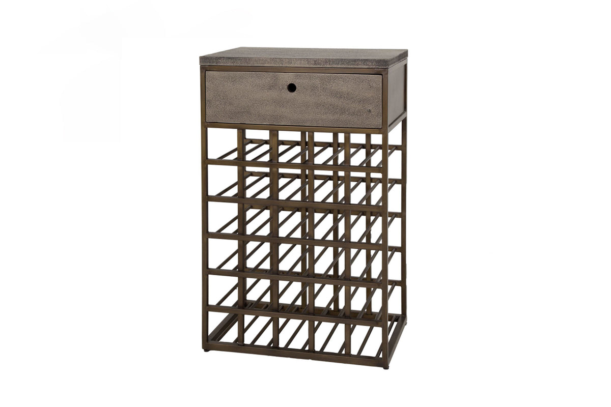 KAWOLA Weinschrank BALZAR Metall bronze 1 Schublade