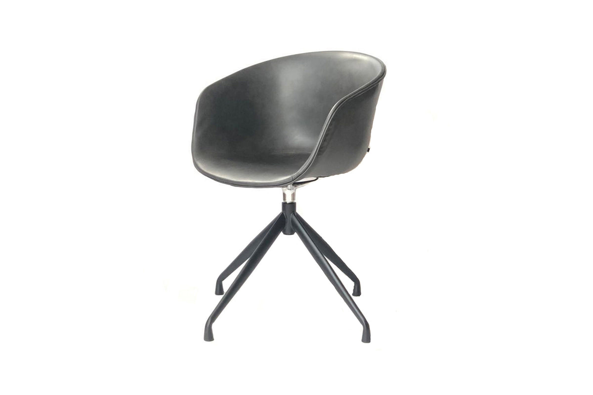 4x KAWOLA Stuhl DANI Esszimmerstuhl mit Drehfunktion Kunstleder grau