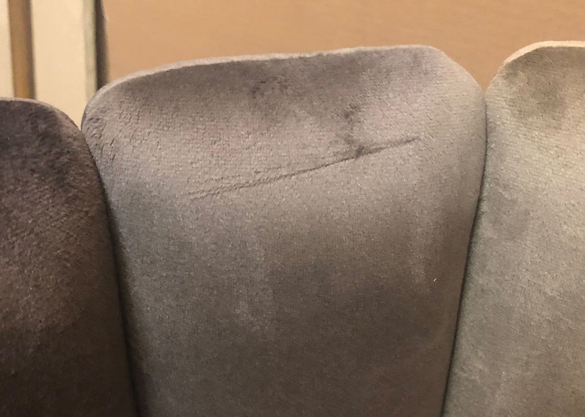 B-Ware KAWOLA Barhocker JADA Drehstuhl höhenverstellbar Velvet grau