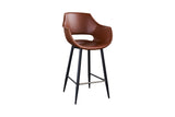 B-Ware KAWOLA Barhocker ZAJA Barstuhl Sitzhöhe 76 cm Kunstleder cognac