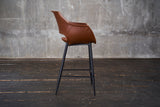 B-Ware KAWOLA Barhocker ZAJA Barstuhl Sitzhöhe 76 cm Kunstleder cognac