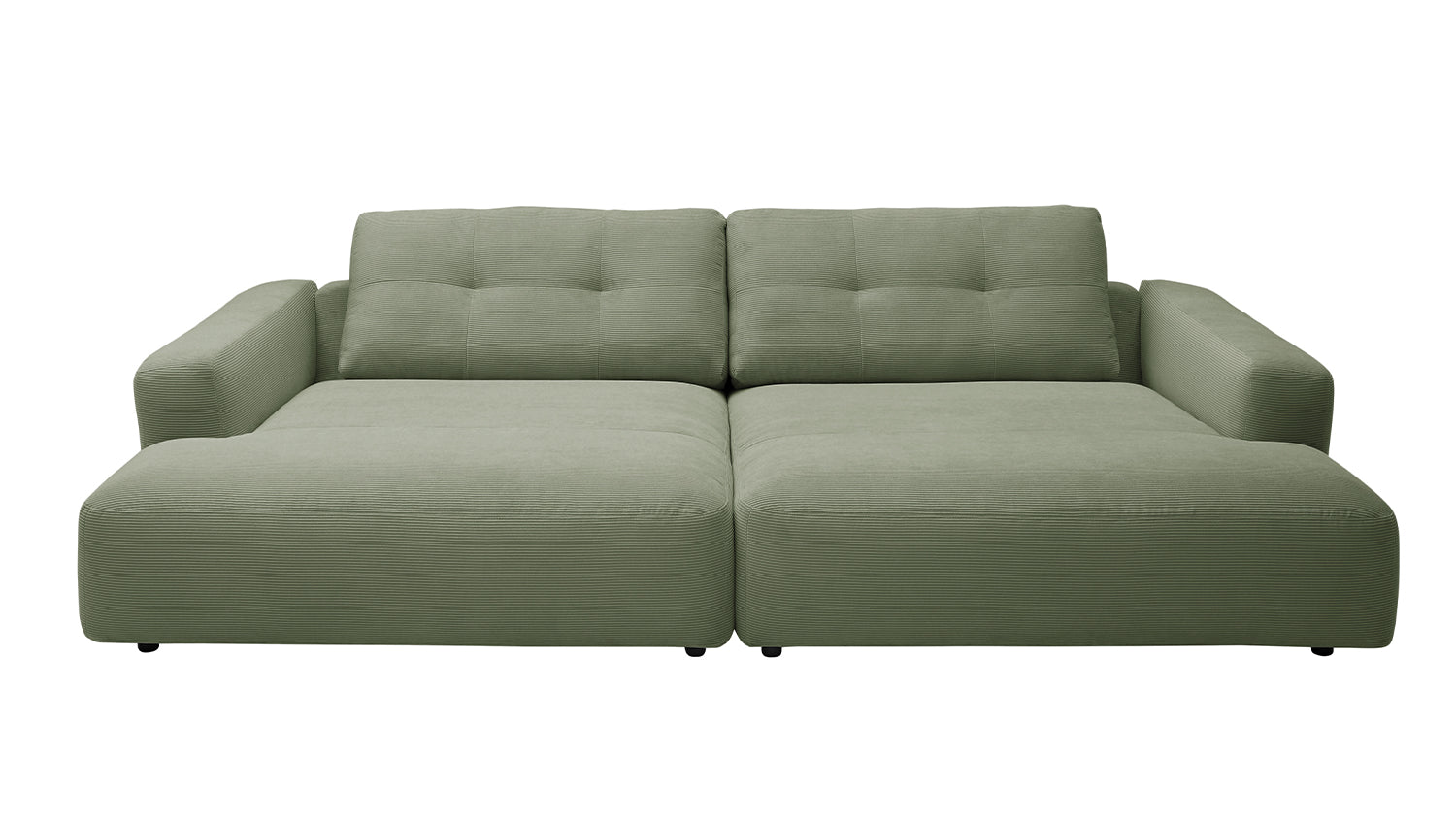 B-Ware KAWOLA Big Sofa MIKA Feincord olivgrün