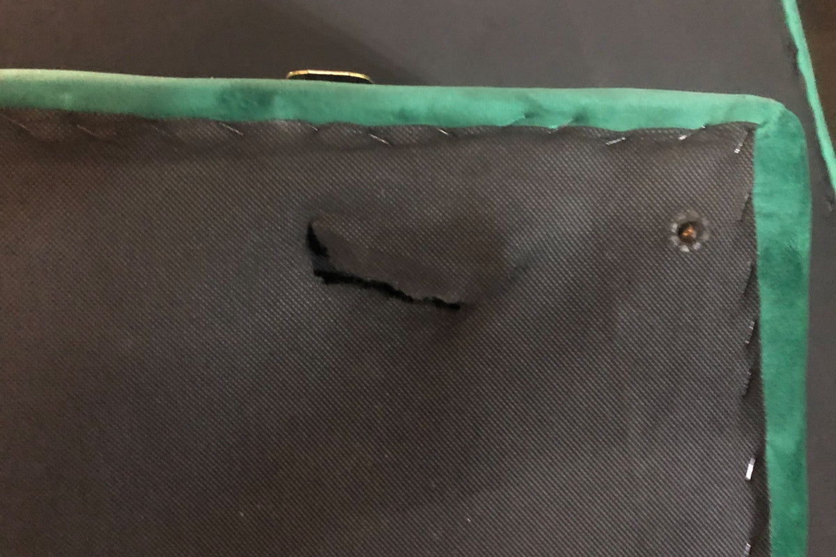 B-Ware KAWOLA Big Sofa NERLA Stoff Velvet grün
