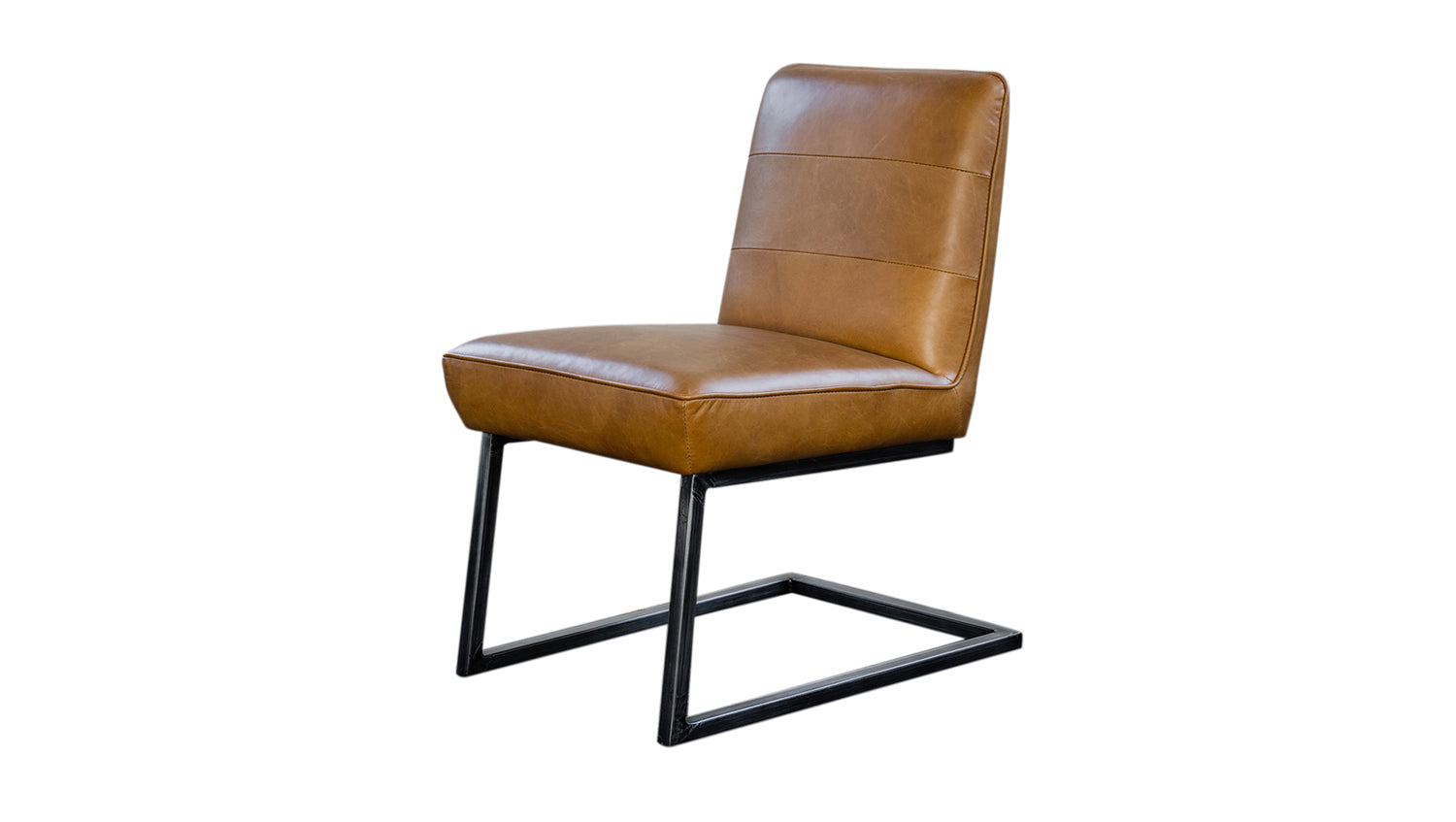 B-Ware KAWOLA Esszimmerstuhl SALI Freischwinger Vintage-Leder braun
