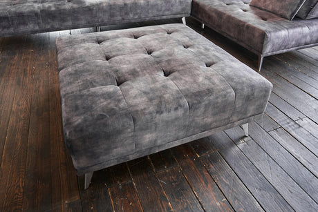 B-Ware KAWOLA Hocker WIOLO velvet anthrazit