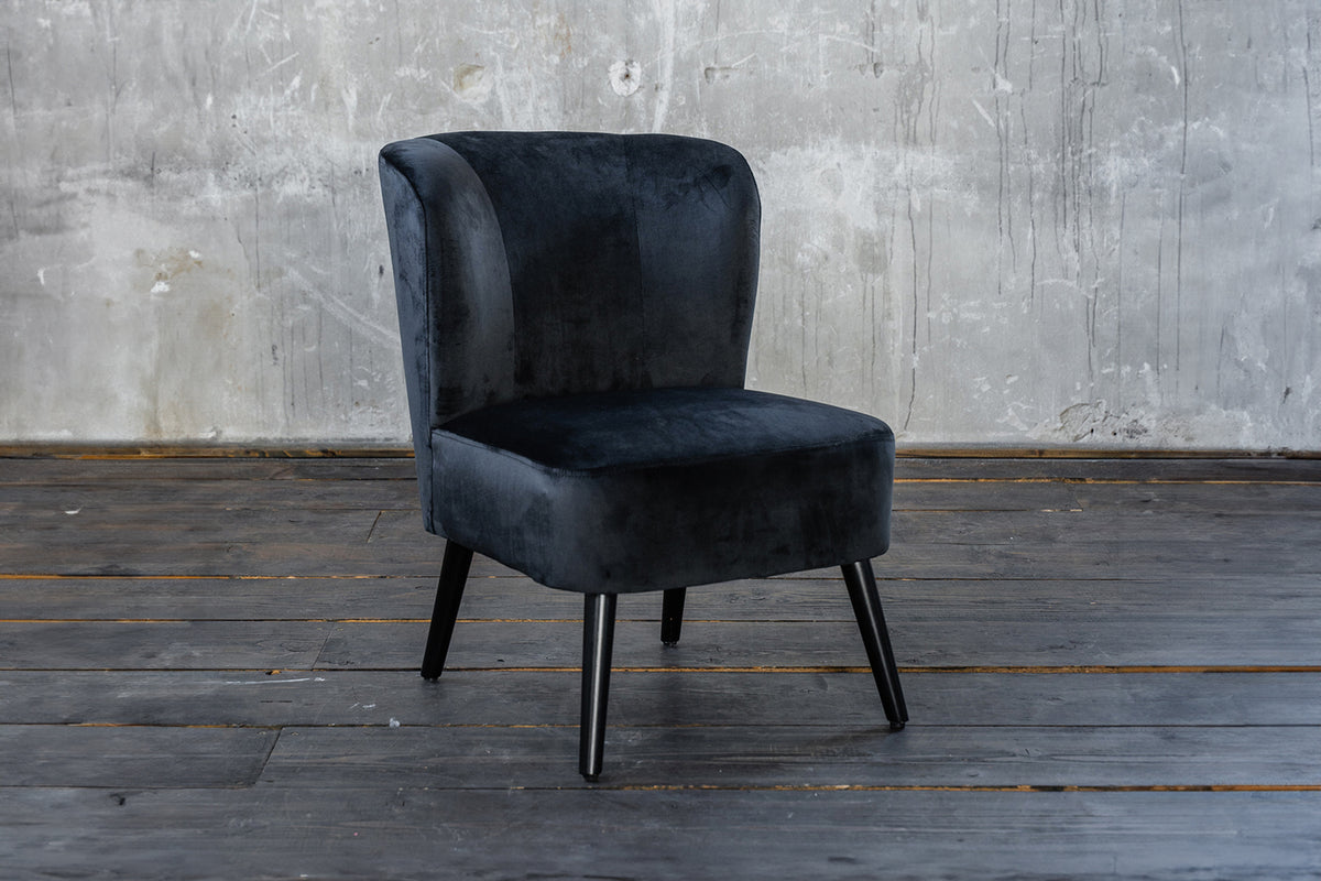 B-Ware KAWOLA Sessel MINGO Velvet schwarz