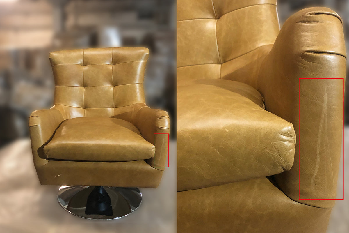 B-Ware KAWOLA Sessel Relexa Leder cognac B/H/T: