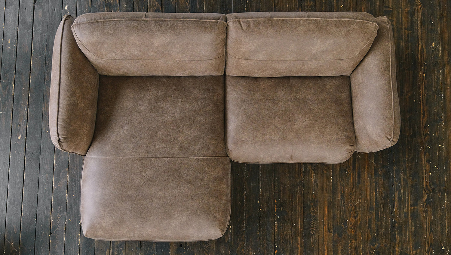 B-Ware KAWOLA Sofa DAVITO Ecksofa Lederimitat im Vintagelook braun Recamiere links