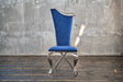 B-Ware KAWOLA Stuhl AMALIA Esszimmerstuhl Barock Velvet blau