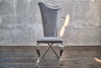 B-Ware KAWOLA Stuhl AMALIA Esszimmerstuhl Barock Velvet grau