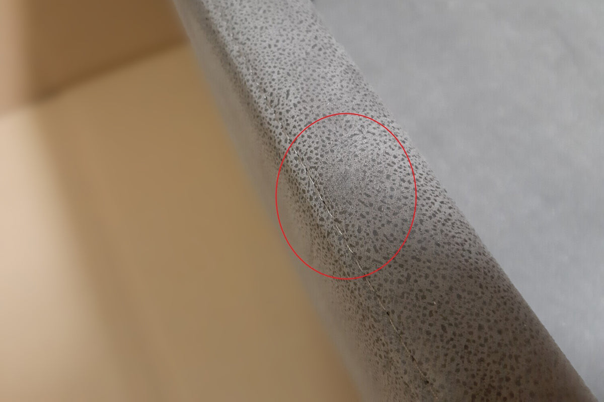 B-Ware KAWOLA Stuhl Cali Sessel Microfaser taupe Füße Edelstahl