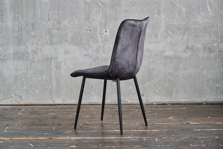 B-Ware KAWOLA Stuhl CLARA Esszimmerstuhl Velvet anthrazit