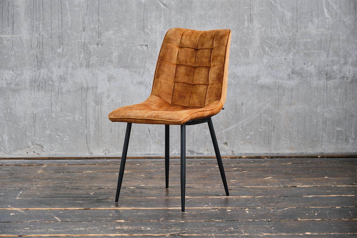 B-Ware KAWOLA Stuhl CLARA Esszimmerstuhl Velvet cognac