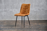 B-Ware KAWOLA Stuhl CLARA Esszimmerstuhl Velvet cognac