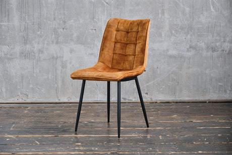 B-Ware KAWOLA Stuhl CLARA Esszimmerstuhl Velvet cognac