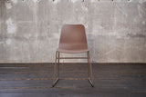 B-Ware KAWOLA Stuhl DENNIS Esszimmerstuhl Kunststoff cognac