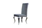 B-Ware_KAWOLA Stuhl LEIA Esszimmerstuhl Barock Velvet grau