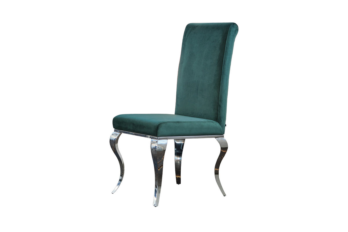 B-Ware KAWOLA Stuhl LEIA Esszimmerstuhl Barock Velvet grün