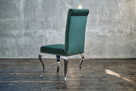 B-Ware KAWOLA Stuhl LEIA Esszimmerstuhl Barock Velvet grün