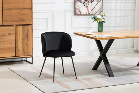 B-Ware KAWOLA Stuhl LENA Esszimmerstuhl Velvet schwarz