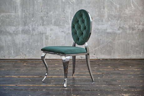 B-Ware KAWOLA Stuhl LINDA Esszimmerstuhl Barock Velvet grün