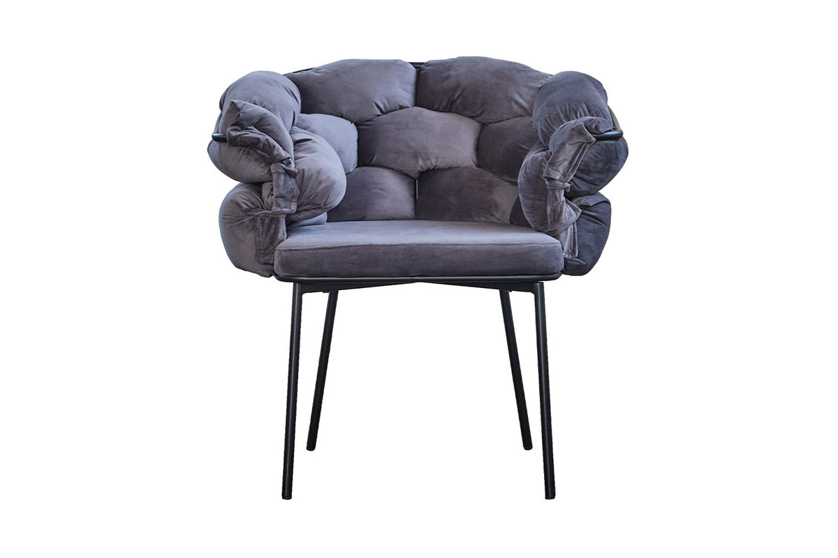 B-Ware KAWOLA Stuhl MONTY Designstuhl Velvet grau