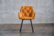 B-Ware KAWOLA Stuhl XINA Esszimmerstuhl Velvet cognac