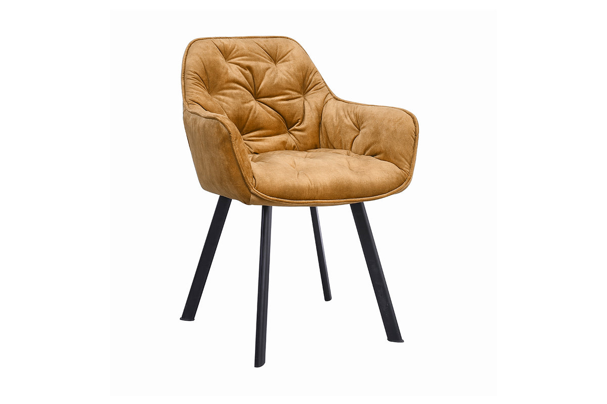 B-Ware KAWOLA Stuhl XINA Esszimmerstuhl Velvet cognac