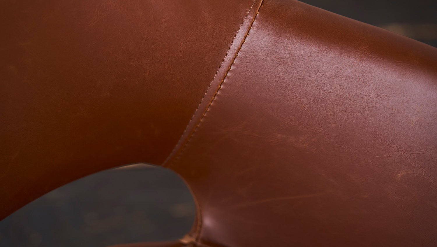 B-Ware KAWOLA Stuhl ZAJA Esszimmerstuhl Kunstleder drehbar Vintage cognac