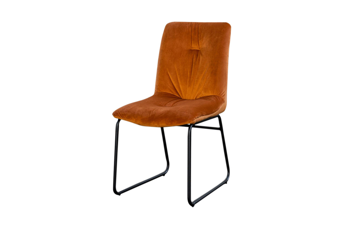 B-Ware KAWOLA Stuhl ZITA Esszimmerstuhl Velvet orange